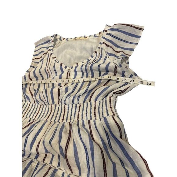 Wayward Fancy Women's Midi Dress Stripe Smocked Waist Flutter Sleeve Large - Picture 8 of 8